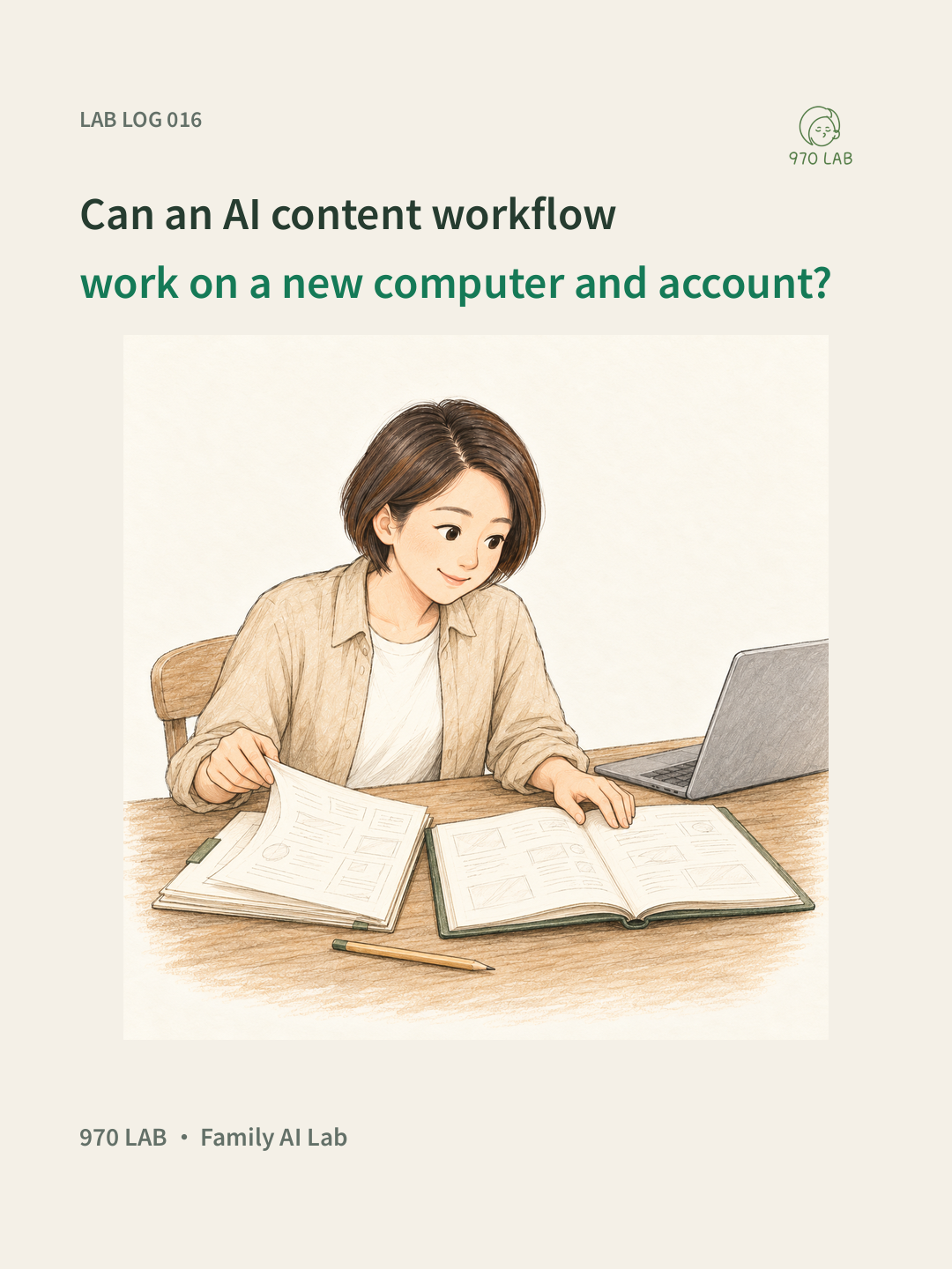 An illustration of planning a workflow beside a computer